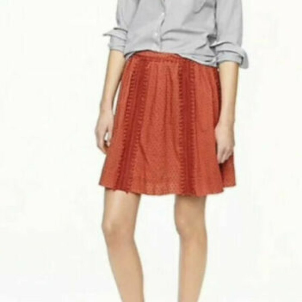 J. CREW Swiss Dot Pom Pom Textured Skirt Cotton